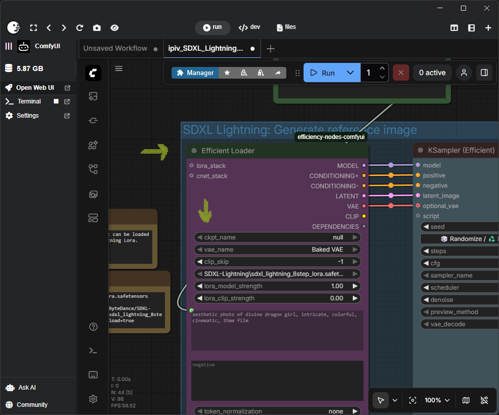 ComfyUI Web UI Workflow Efficient Loader